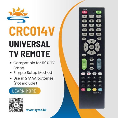 SYSTO丨CRC014V Universal Replacement Remote Control for All Brand LED LCD TV