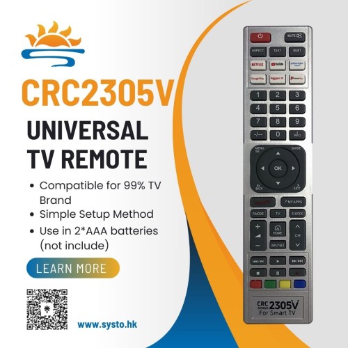 SYSTO丨CRC2305V Universal Replacement Remote Control for All Brand Smart TV