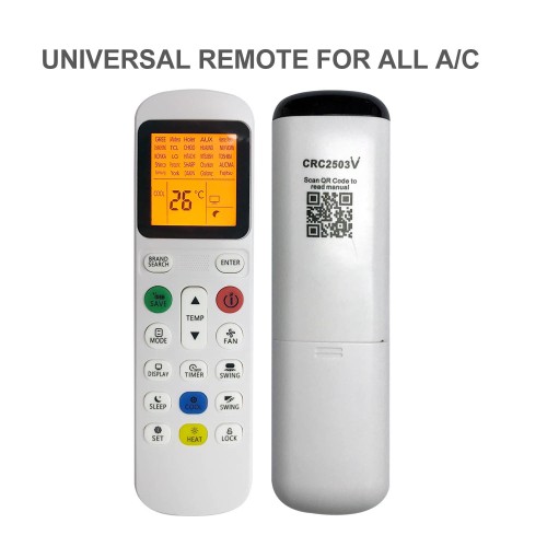 SYSTO丨CRC2503V Universal Replacement Remote Control for All Brand Air Conditioner with Backlight Function