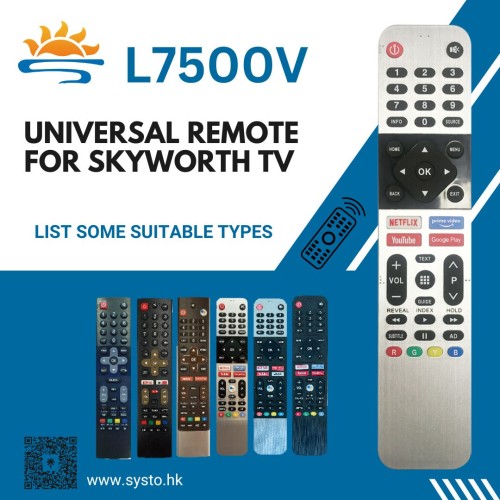 SYSTO丨L7500V Universal Replacement Remote Control for SKYWORTH LED LCD TV